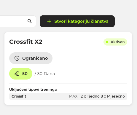 Samostalno kreiranje članarina